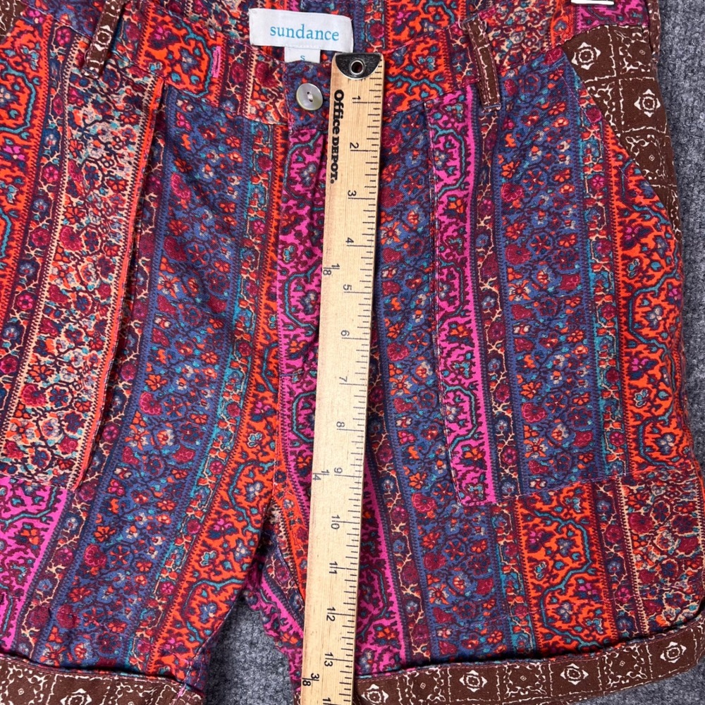 Sundance Shorts Womens S Multicolor Boho Linen Blend Paisley Print - Picture 4 of 8